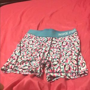 Black blue pink Nike pros gym shorts